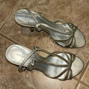 Silver 3 inch heels